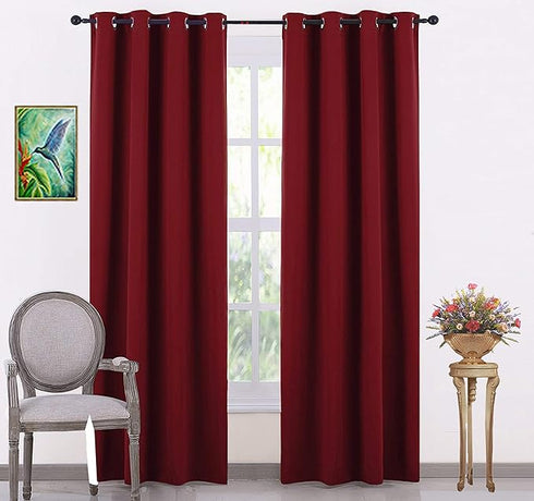 Italian Silk Blackout Curtain Solid Pack of 2 Piece